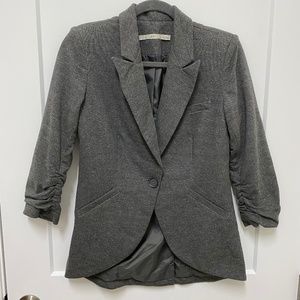 Gibson Gray 3/4 Gathered Sleeve Blazer, S